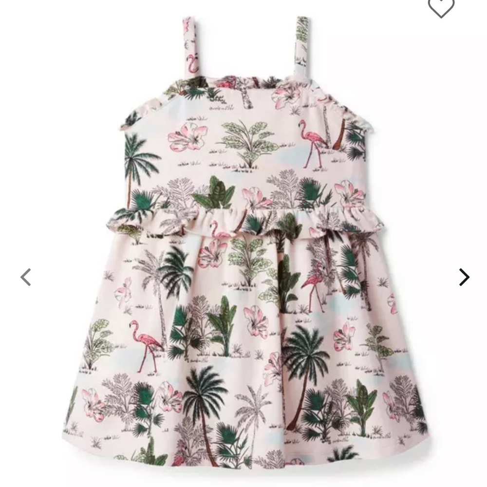 Janie and Jack Pink Flamingo Dress - Tropical Ruffle Sundress